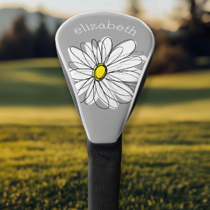 Modisches Gänseblümchen mit Grau und Gelb Golf Headcover
