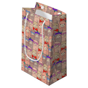 Modisches gekleidetes Lama-Muster Kleine Geschenktüte