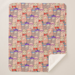 Modisches gekleidetes Lama-Muster Sherpadecke