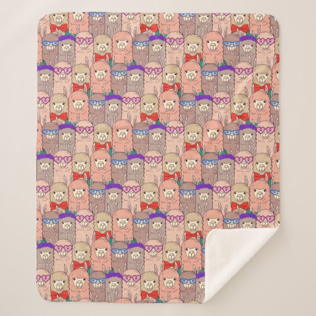 Modisches gekleidetes Lama-Muster Sherpadecke (Vorderseite)