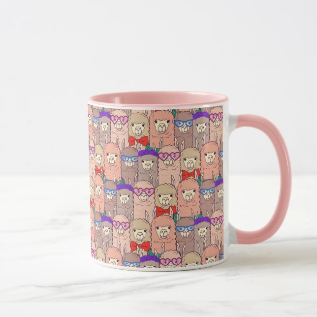 Modisches gekleidetes Lama-Muster Tasse (Rechts)