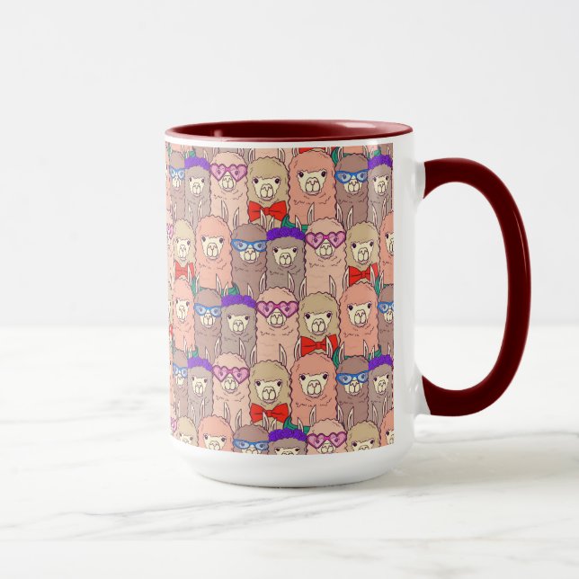 Modisches gekleidetes Lama-Muster Tasse (Rechts)