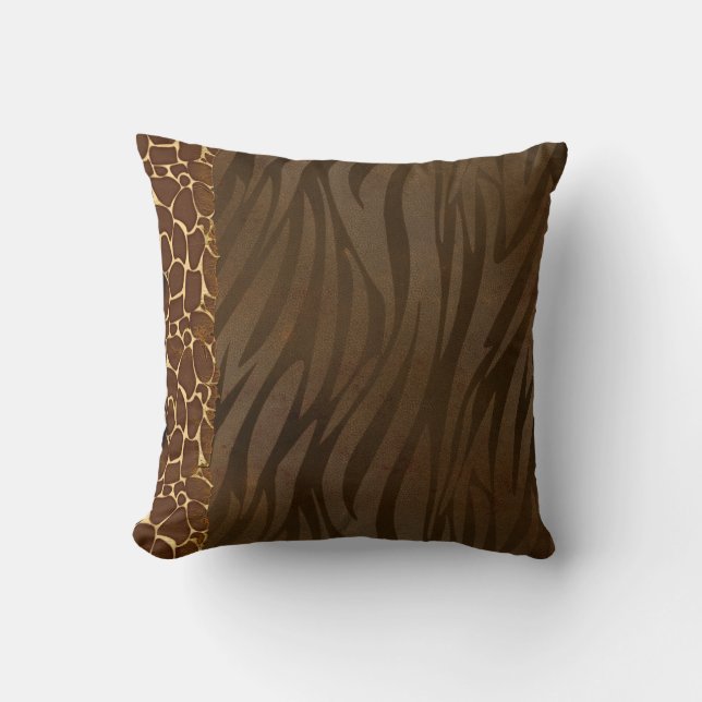 Modisches Giraffen-u. Zebra-Druck-Muster-Kissen Kissen (Vorderseite)