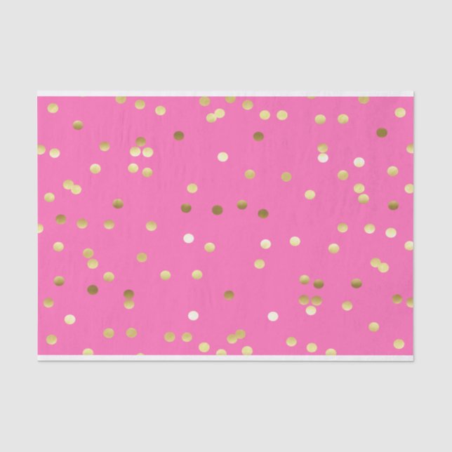 Modisches Goldfolieconfetti-Pink Seidenpapier (Vorderseite)