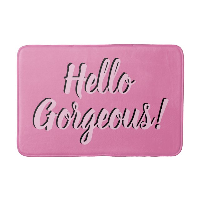 Modisches hallo-herrliches Girly Rosa Badematte (Vorderseite)