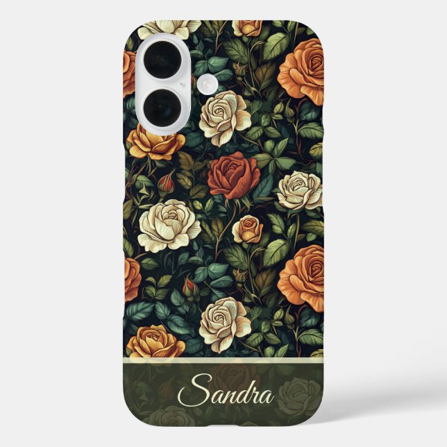 Modisches Hochzeitsgeschenk Rose Blumen individuel iPhone 16 Hülle (Rückseite)