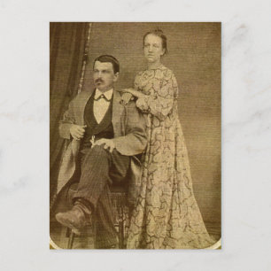 Modisches neu verheiratetes Paar um 1870 Postkarte