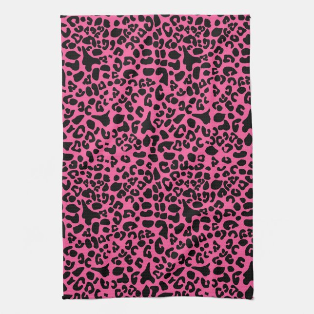 Modisches Pink und schwarzer moderner Handtuch (Vertikal)