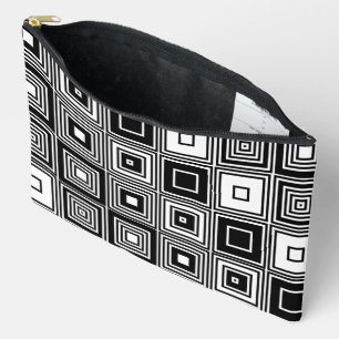 Modisches Retro-Look Schwarz-weißes quadratisches  Zubehörtasche