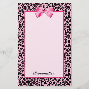 Modisches rosa und schwarzes Leopard-Pink-Band Briefpapier