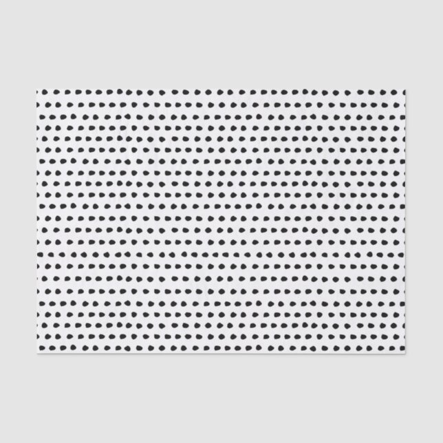 Modisches schickes Schwarzweiss-Punkt-Muster Seidenpapier (Vorderseite)
