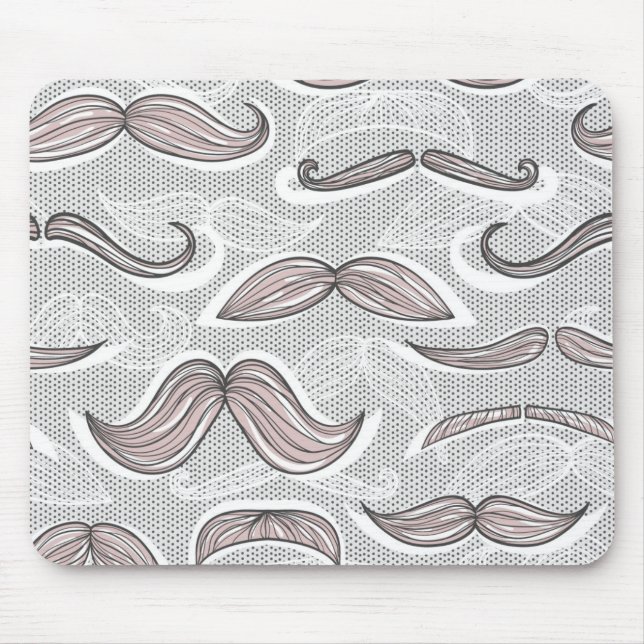 Modisches Schnurrbart-Muster Mousepad (Vorne)