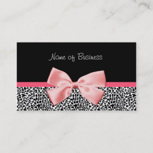 Modisches Schwarzweiss-Leopard-Druck-Rosa-Band Visitenkarte