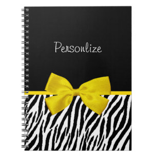 Modisches Schwarzweiss-Zebra-Druck-Gelb-Band Notizblock