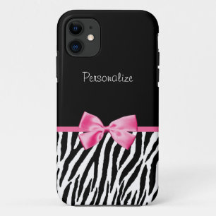 Modisches Schwarzweiss-Zebra-Druck-Rosa-Band title_seo2
