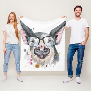 Modisches Schwein Fleecedecke