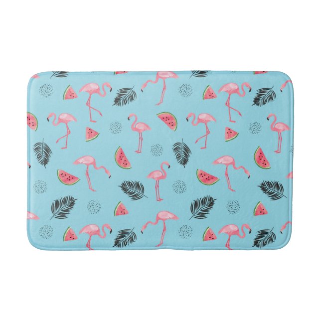 Modisches tropisches Flamingo-u. Badematte (Vorderseite)