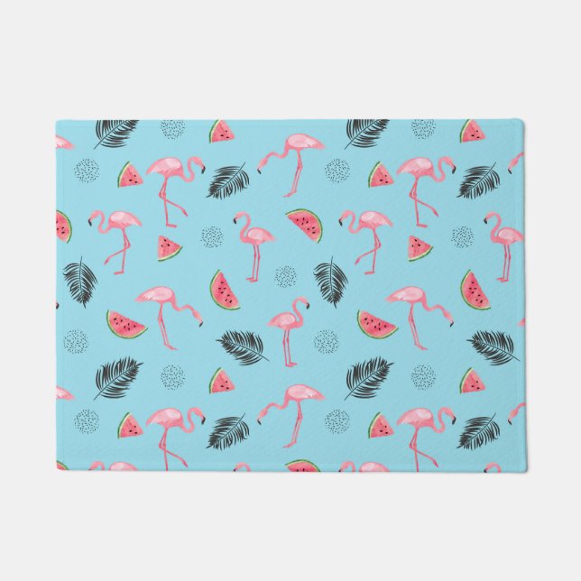 Modisches tropisches Flamingo-u. Fußmatte (Vorderseite)