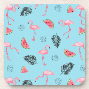 Modisches tropisches Flamingo-u. Untersetzer