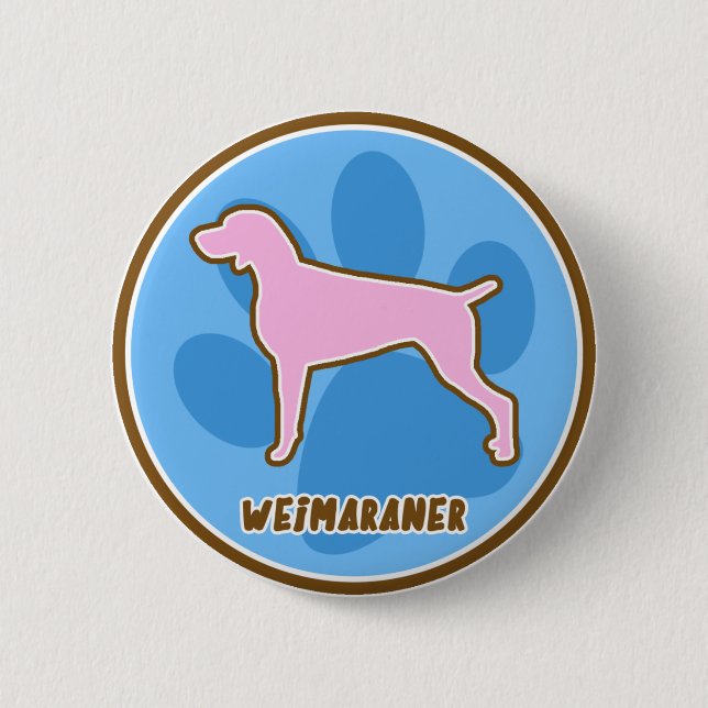 Modisches Weimaraner Button (Vorderseite)
