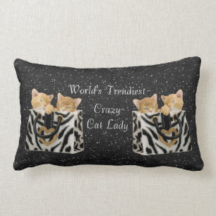 Modischste verrückte die Katzen-Dame Pillow der Lendenkissen