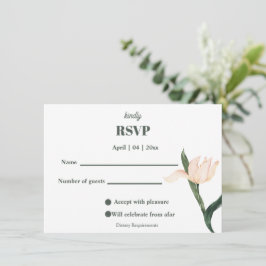 Modren blush pink floral Circle RSVP Card Einladung