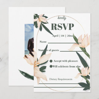 Modren blush pink floral Circle RSVP Cards Einladung