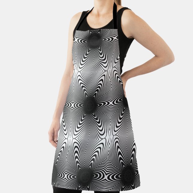 MODREN ROSE BLACK All-over Print Schürze, große Schürze (InSitu)