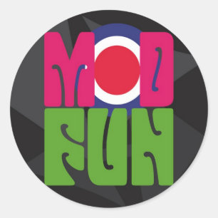 Modspaß-Logoaufkleber Runder Aufkleber