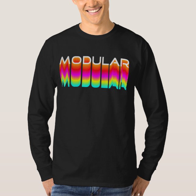 Modular 80er Retro Analog Synthwave Modular Synthe T-Shirt (Vorderseite)