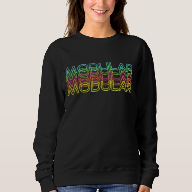 Modular 80er Retro Analog Synthwave Synthesizer Sweatshirt (Vorderseite)