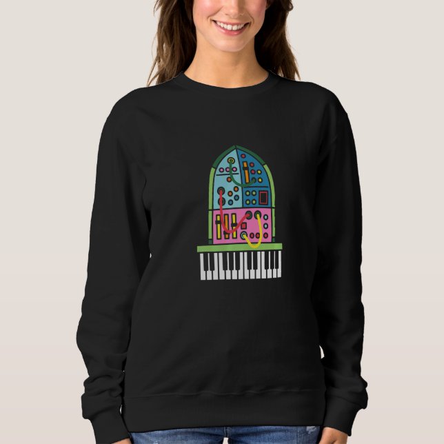 Modular Synthesizer Analog Church Gear Producer ne Sweatshirt (Vorderseite)