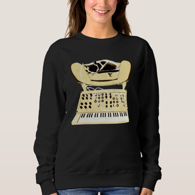 Modularer Synthesizer-Katze Sweatshirt (Vorderseite)