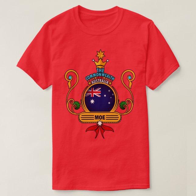 Moe town Australian Flag Souvenir T-Shirt (Design vorne)