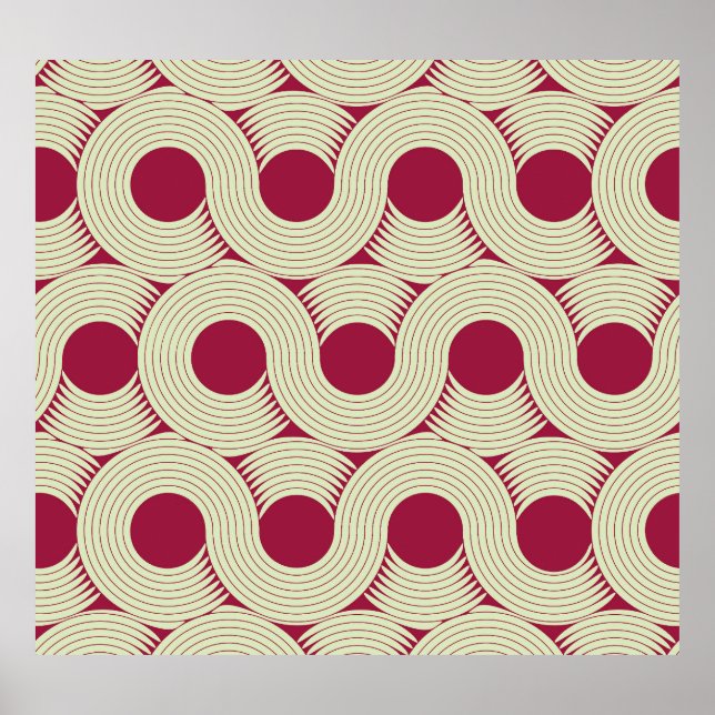 Moebius Streifen: Unendlicher rot-grüner Tile Poster (Vorne)