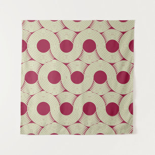 Moebius Streifen: Unendlicher rot-grüner Tile Wandteppich