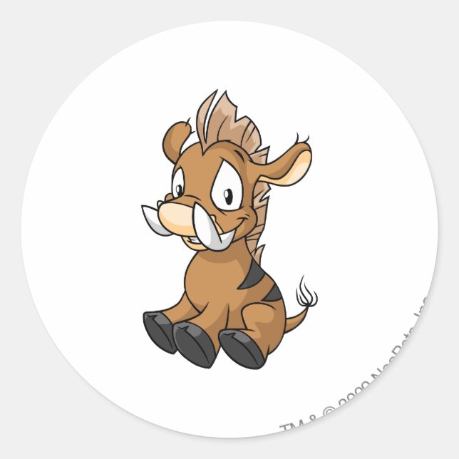 Moehog Brown Runder Aufkleber (Vorderseite)