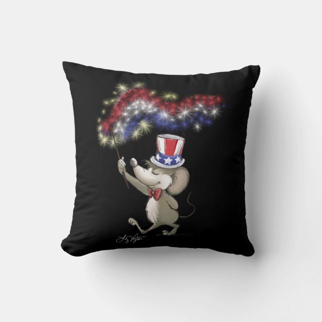 Moe's Happy 4. Juli Night Throw Kissen (Vorderseite)