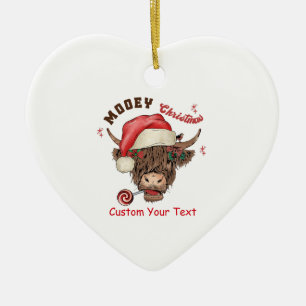 Moey Noël Coeur Ornement - Vache Festive avec