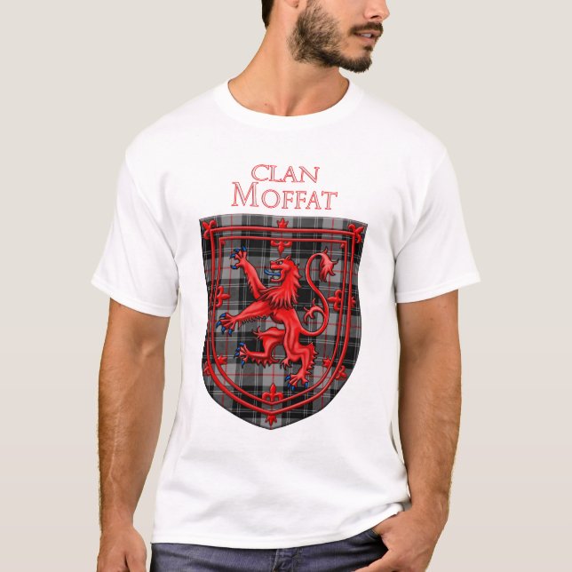 Moffat Tartan Scottish Kariert Lion Rampant T-Shirt (Vorderseite)