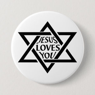 Mogan David Stern - Jesus-Lieben Sie Button