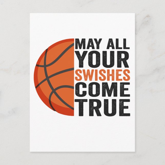 Möge alles, was ihr wünscht, Treue Funny Basketbal Postkarte (Vorderseite)