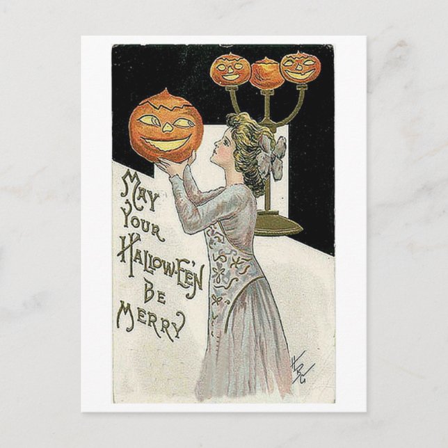 Möge dein Halloween eine fröhliche Frau sein und K Postkarte (Vorderseite)