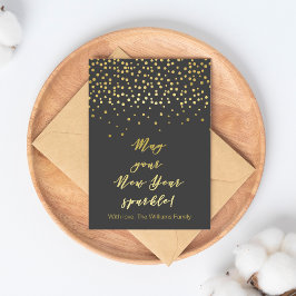 Möge dein Neujahr glühen! Gold Glitzern Postkarte