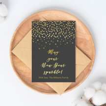 Möge dein Neujahr glühen! Gold Glitzern