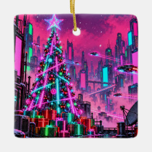 Möge dein Weihnachten heller strahlen als Neon Keramikornament