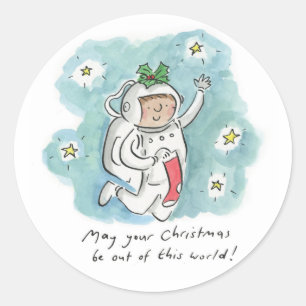 Möge deine Weihnachten aus dieser Welt sein Runder Aufkleber