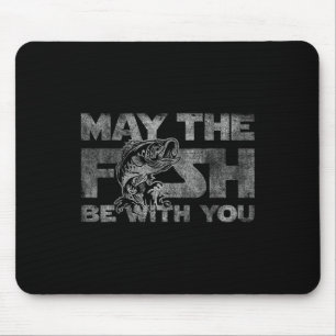 Möge der Fisch mit dir sein Funny Fishing Gif Mousepad