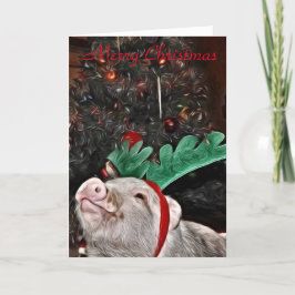 Möge der Geist der Weihnachten, Pig Grußkarte Feiertagskarte