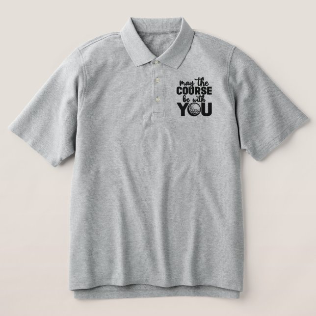 Möge der Kurs bei Ihnen sein" Golf Zitat bestickt (Design Vorderseite)